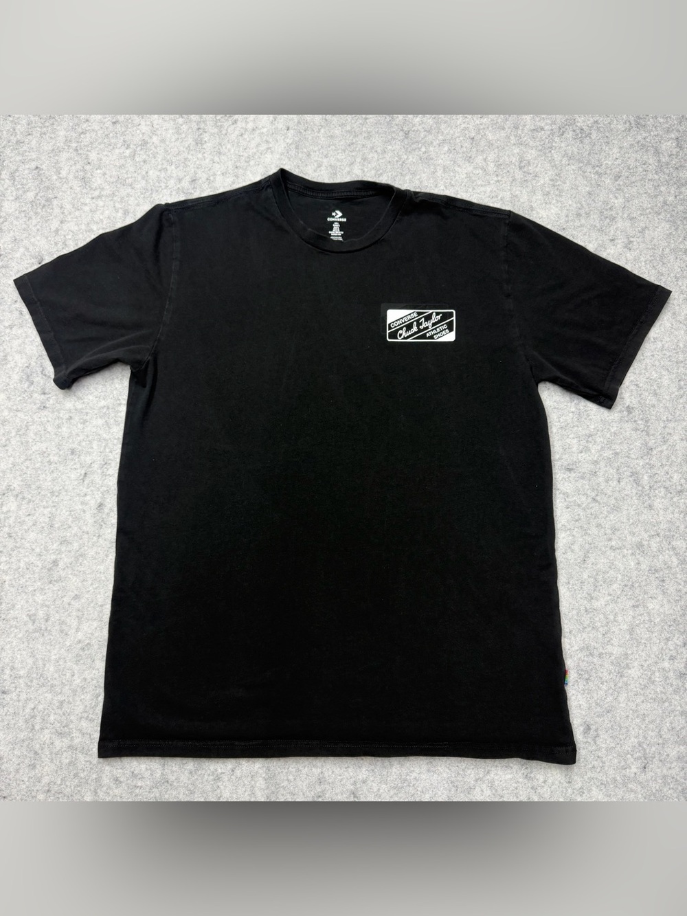 Converse Chuck Taylor Graphic T Shirt Size Large Short Sleeve Black Crew Neck